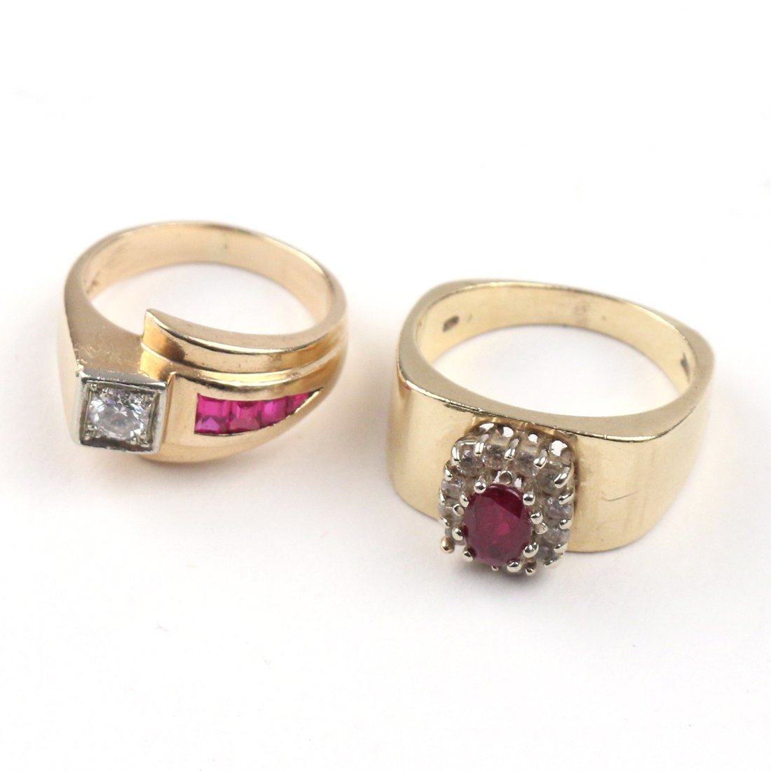 (2pc) 14k GOLD & GEMSTONE RINGS (1 of 1)