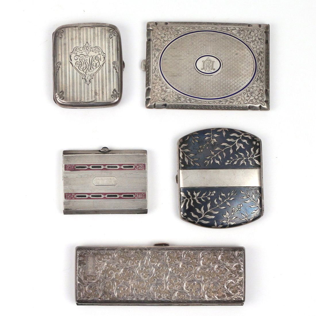 (5pc) SILVER & STERLING CIGARETTE CASES (1 of 7)