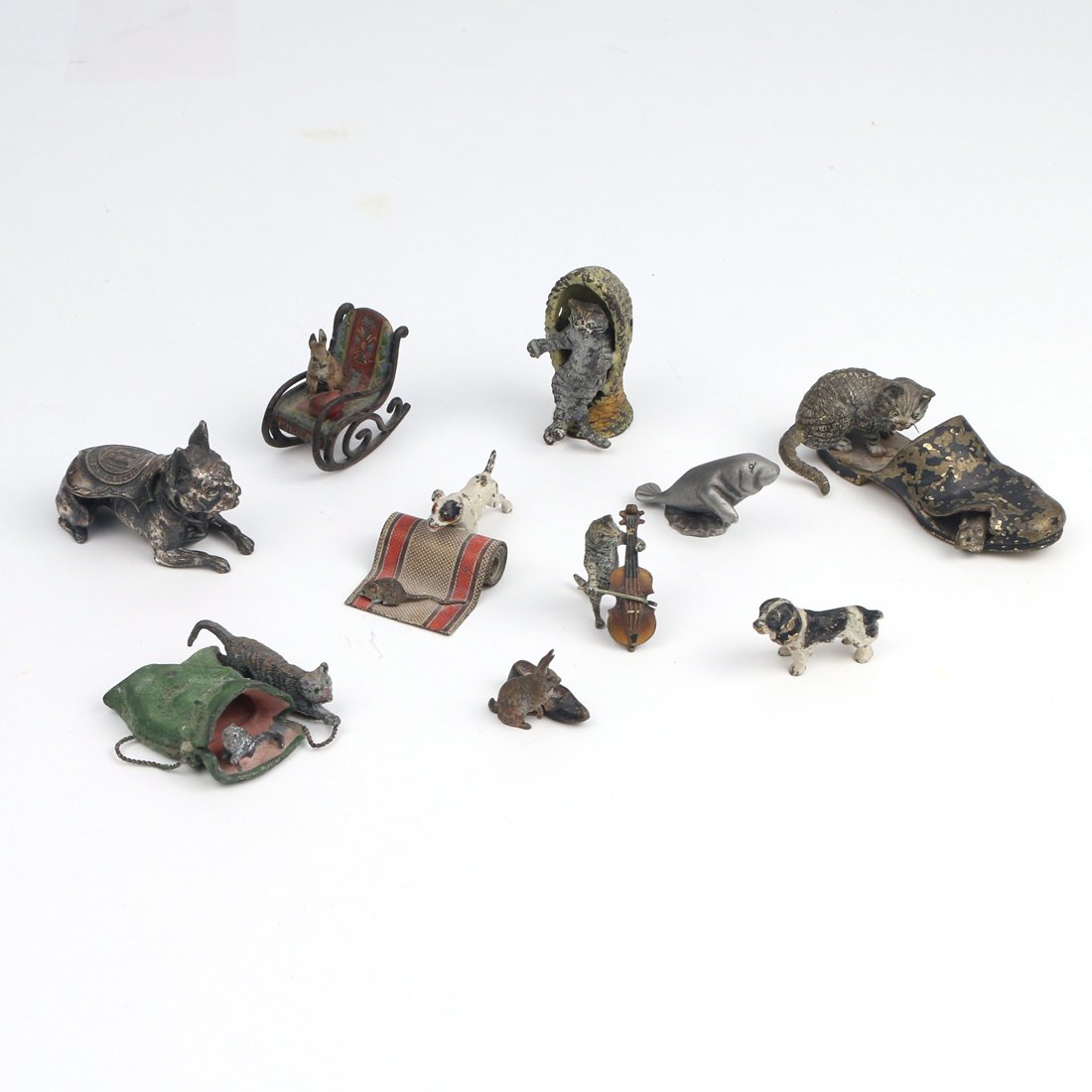 (10pc) COLD-PAINTED BRONZE & LEAD FIGURES (1 of 7)
