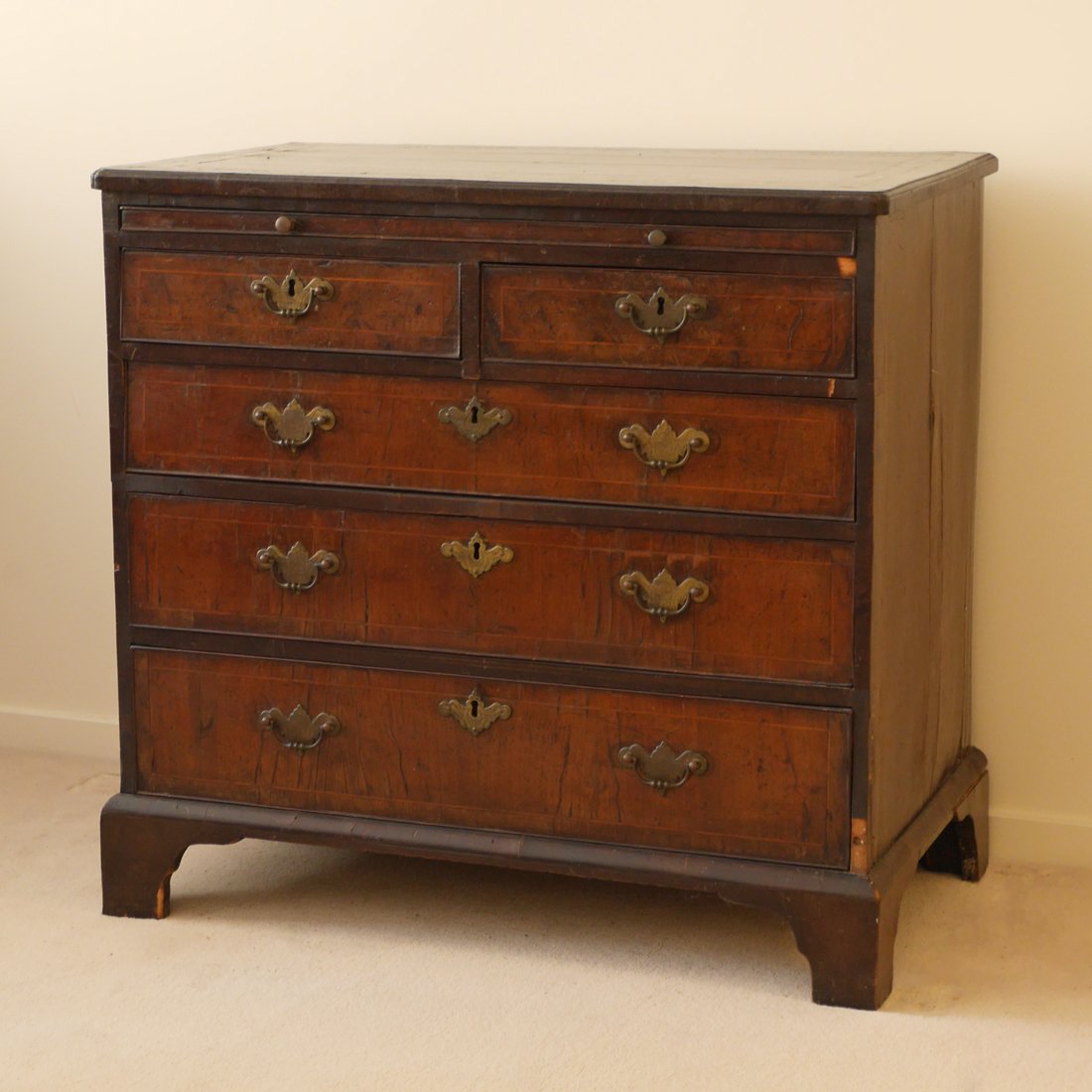 GEORGIAN INLAID WALNUT-VENEER CHEST (1 of 3)