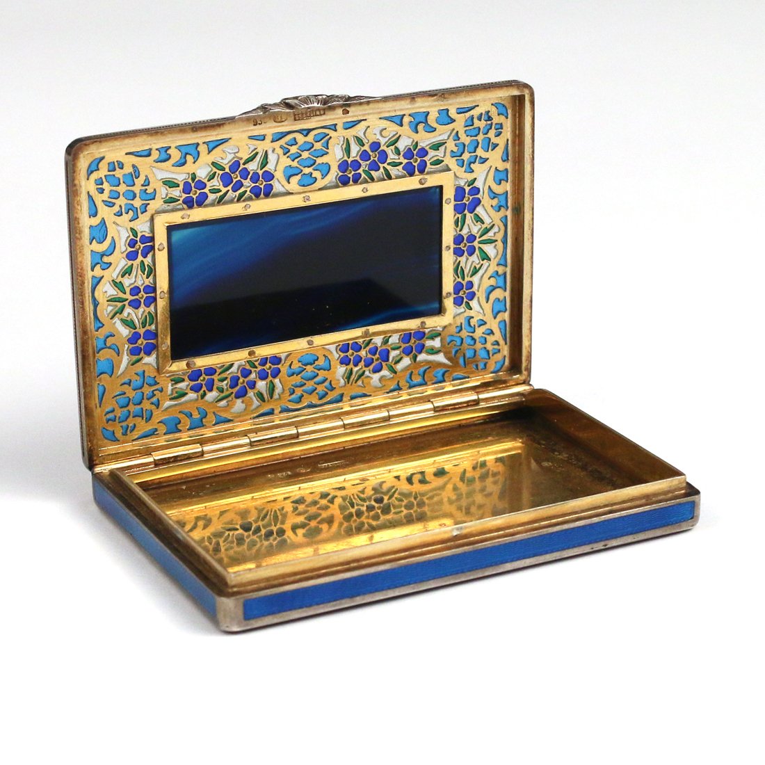 935 SILVER VERMEIL & ENAMEL BOX (1 of 7)