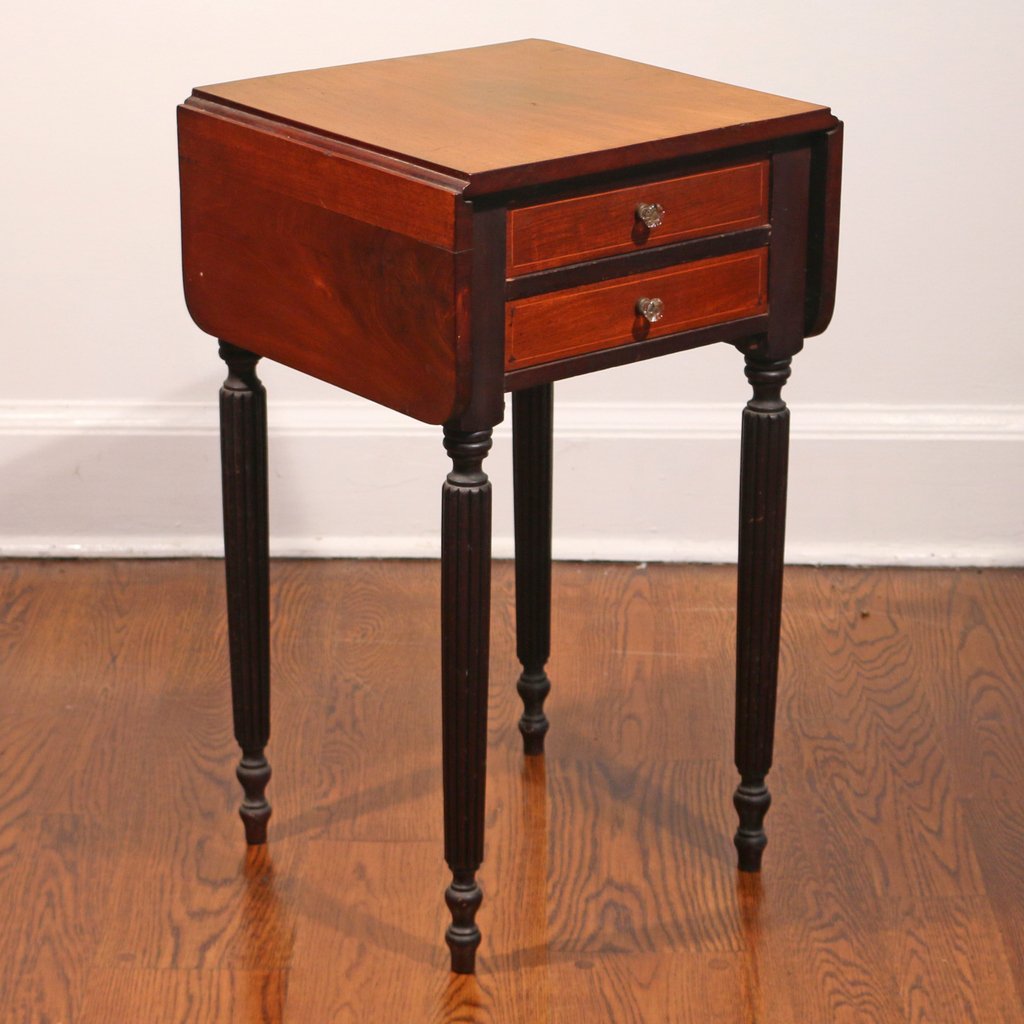 MAHOGANY TWO-DRAWER STAND (1 of 2)