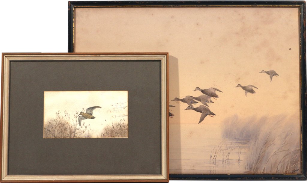 (2pc) WATERCOLORS OF BIRDS IN FLIGHT (1 of 8)