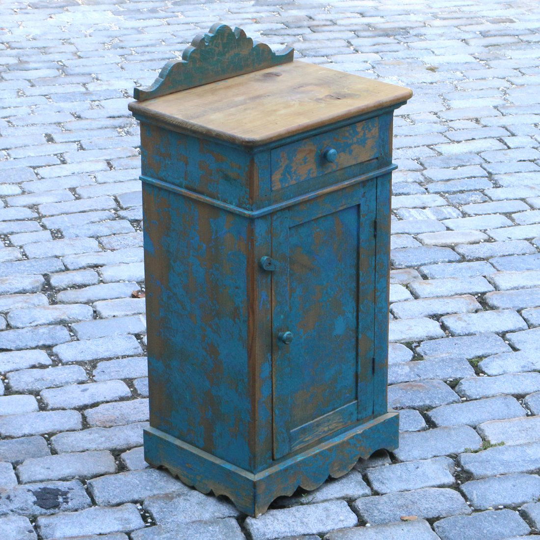 BLUE-PAINTED SMALL COUNTRY CABINET (1 of 1)