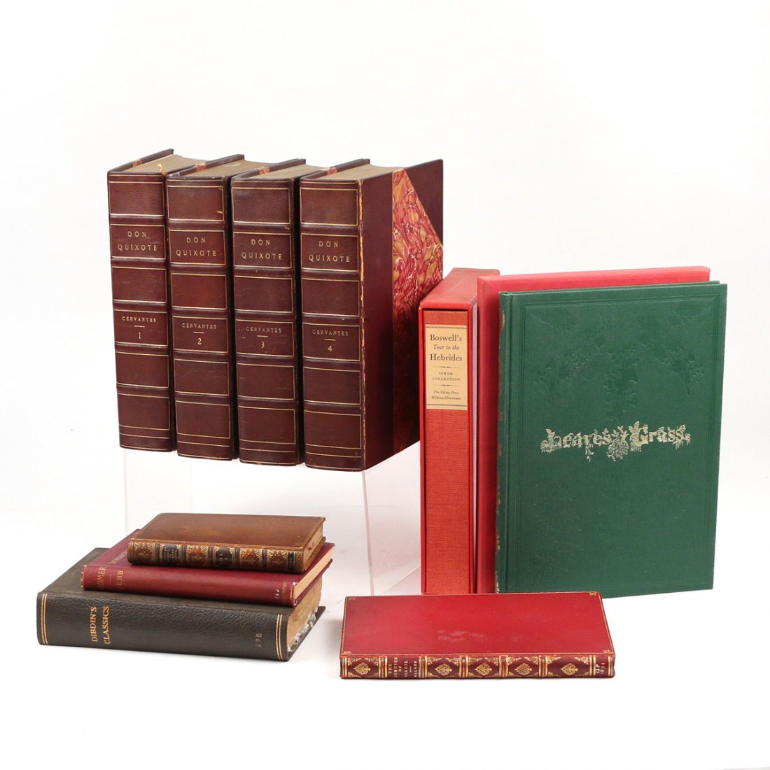(10vol) MISC. CLASSICS:: including 4vols Don Quixote, trans. by P. A. Motteux, Edinburgh, 1902, no. 103 of 130 copies, in 3/4 leather; The Georgics of Virgil, with notes by John Walker, Dublin, 1834, in full leather; The Poet