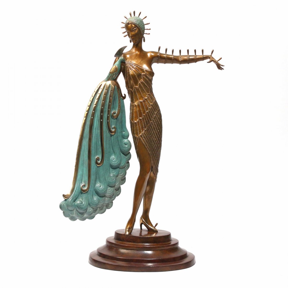 ROMAIN (ERTÉ) DE TIRTOFF (1892-1990): 'Diva', 1984, bronze, ed. 94/300, h. 18 in., with stamps of the publisher, Fine Art Acquisitions, and the foundry, Joel Meisner & Co.