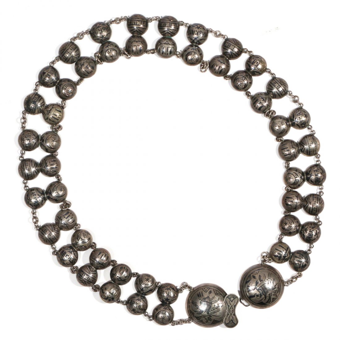 ANTIQUE RUSSAIN SILVER NIELLO BELT (1 of 6)