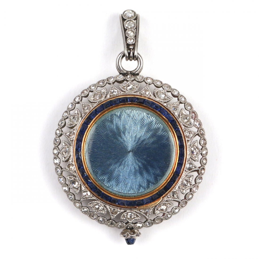TIFFANY & Co. GUILLOCHE ENAMEL PENDANT WATCH (1 of 4)