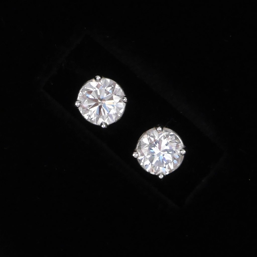 PAIR DIAMOND STUD EARRINGS (1 of 4)