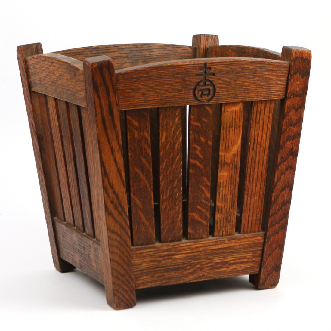 ROYCROFT SLATTED OAK WASTEPAPER BASKET (1 of 6)
