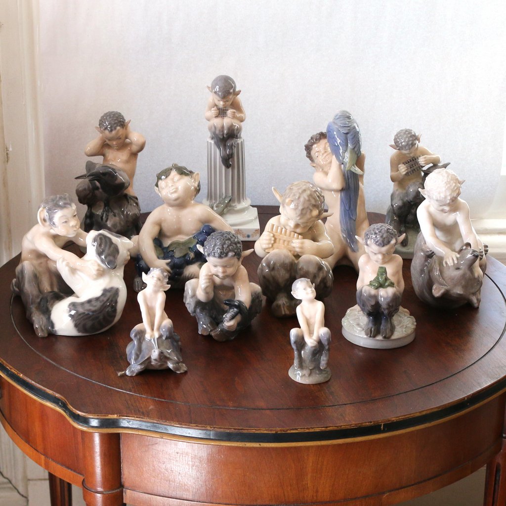 (12pc) ROYAL COPENHAGEN FAUN PORCELAINS (1 of 5)