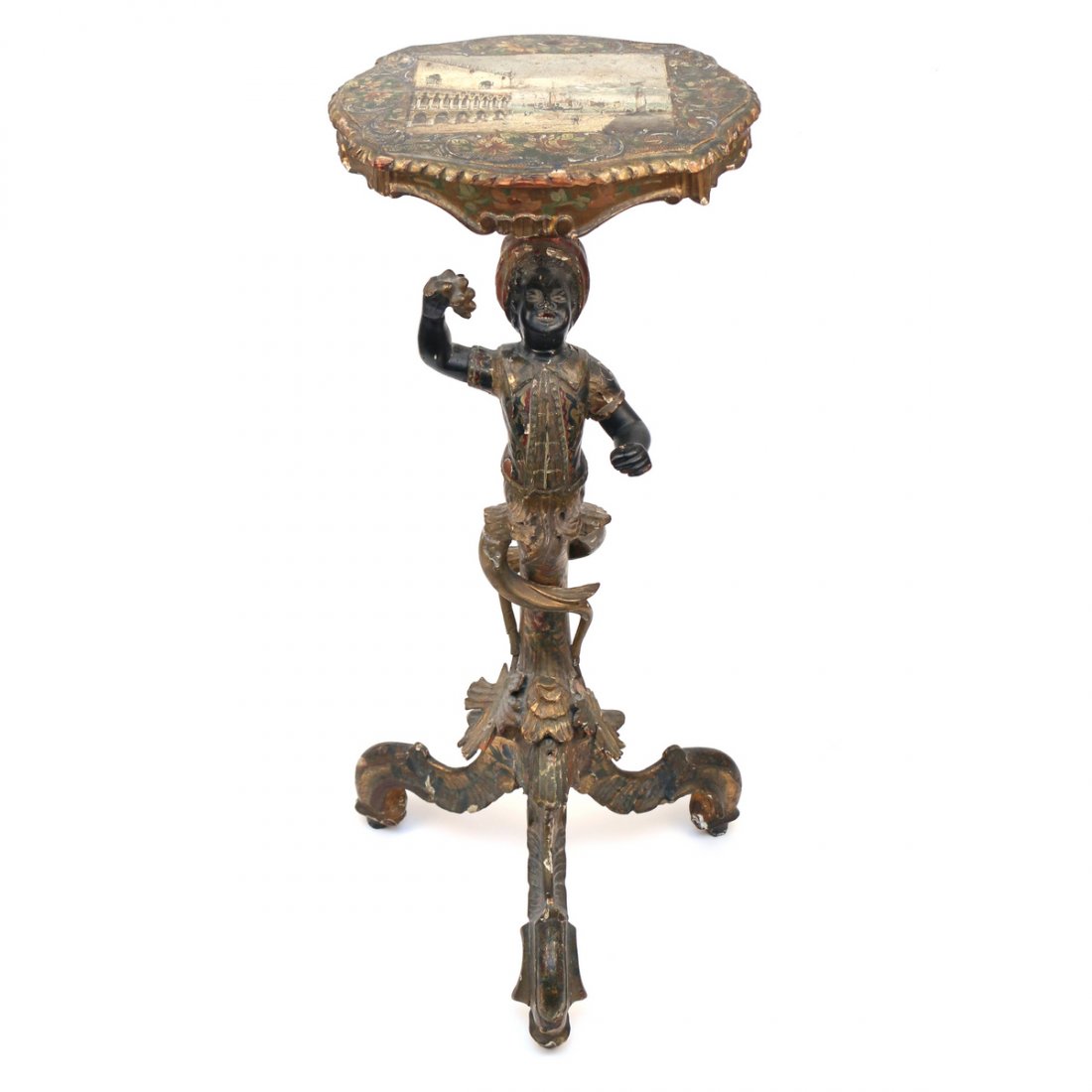 VENETIAN BLACKAMOOR PEDESTAL SIDE TABLE (1 of 8)