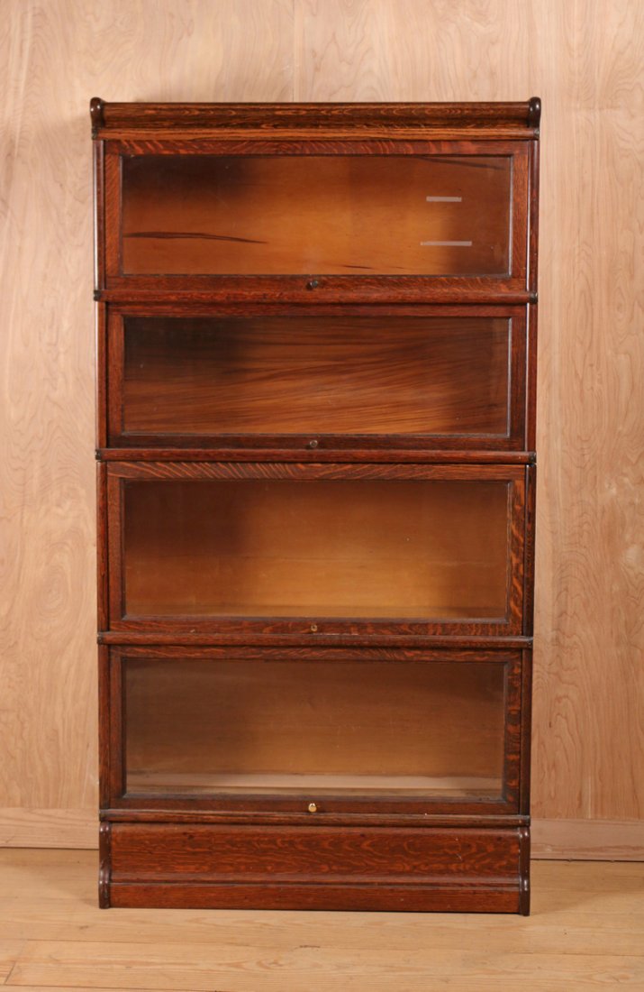 4-STACK OAK BARRISTER BOOKCASE (1 of 2)