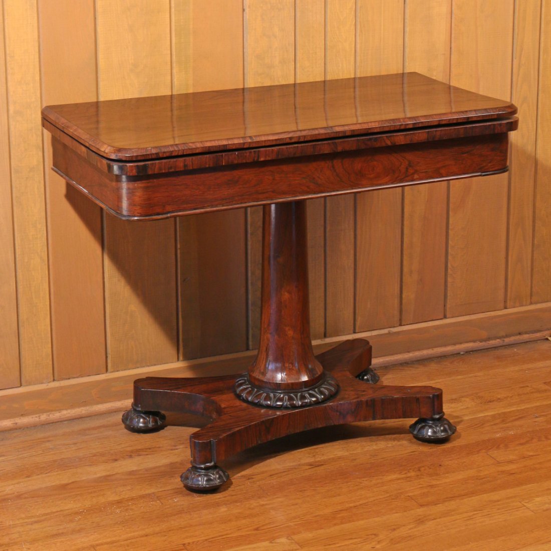 REGENCY ROSEWOOD FLIP-TOP GAME TABLE (1 of 4)