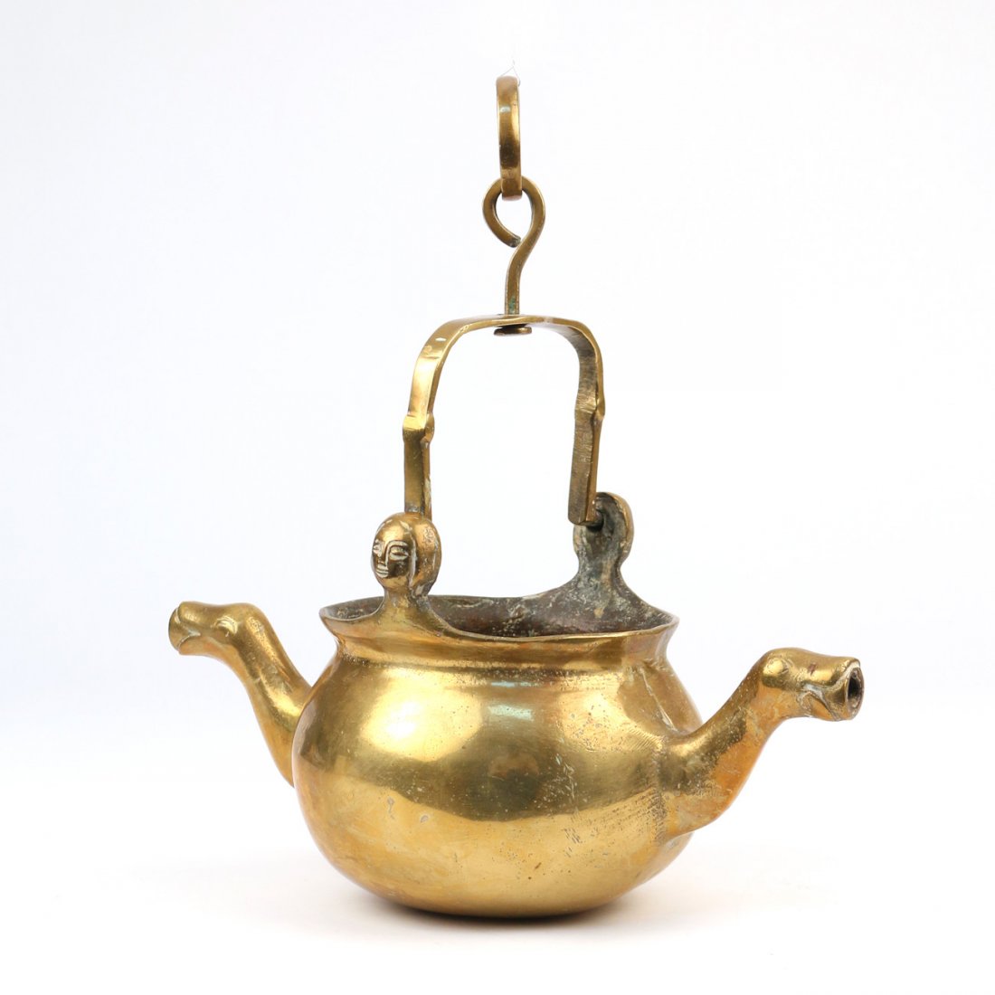 EARLY BRASS HANGING KETTLE (1 of 4)