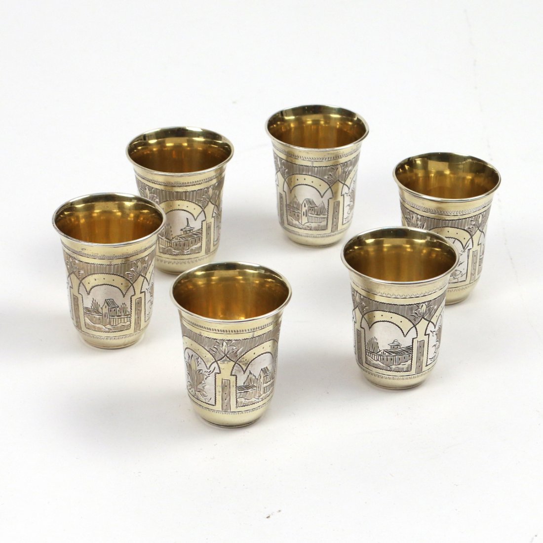 (6pc) RUSSIAN '84' SILVER CORDIAL CUPS (1 of 3)