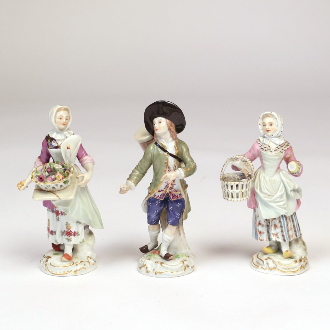 (3pc) MEISSEN PORCELAIN FIGURES (1 of 8)