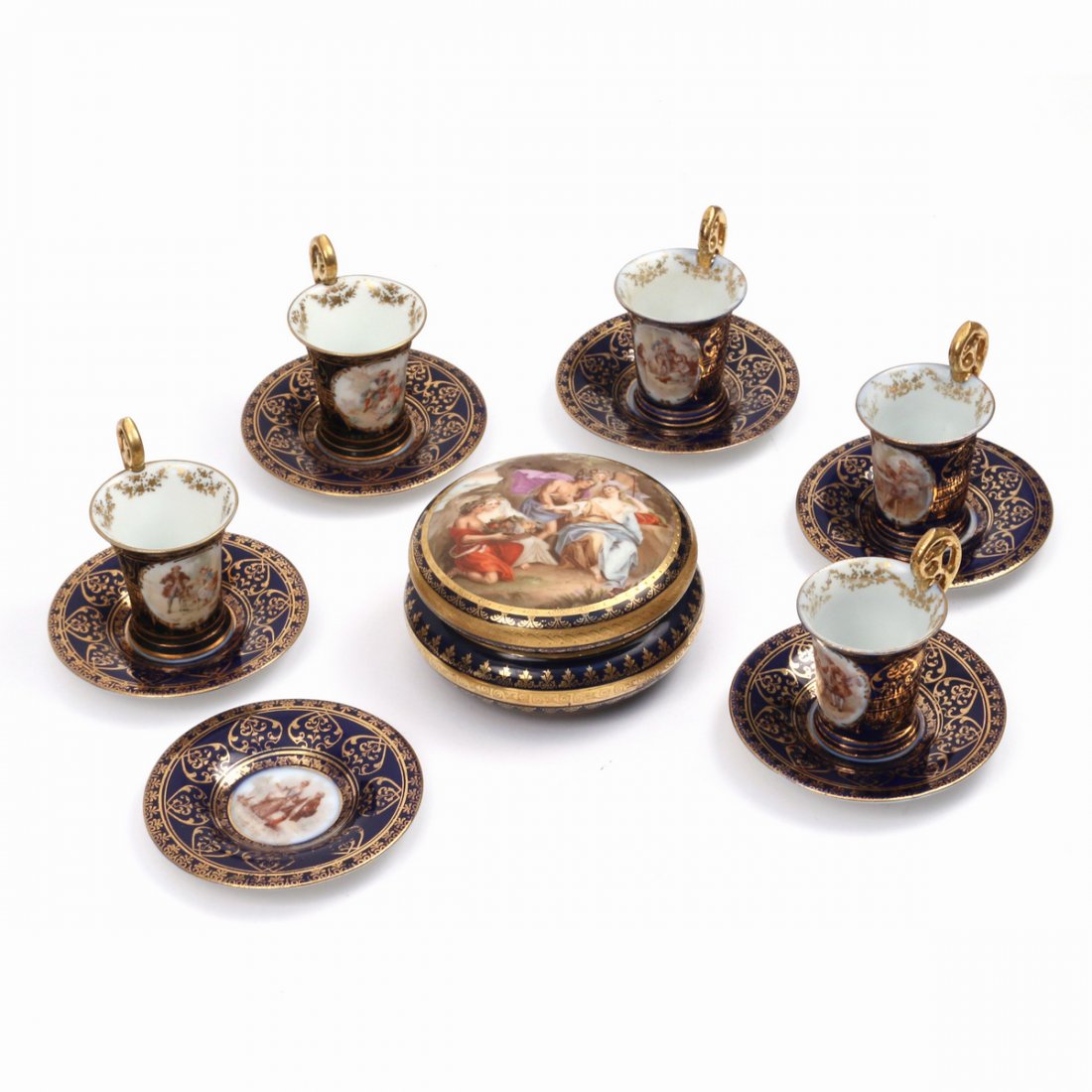 (12pc) MISC. COBALT-BLUE PORCELAIN (1 of 7)