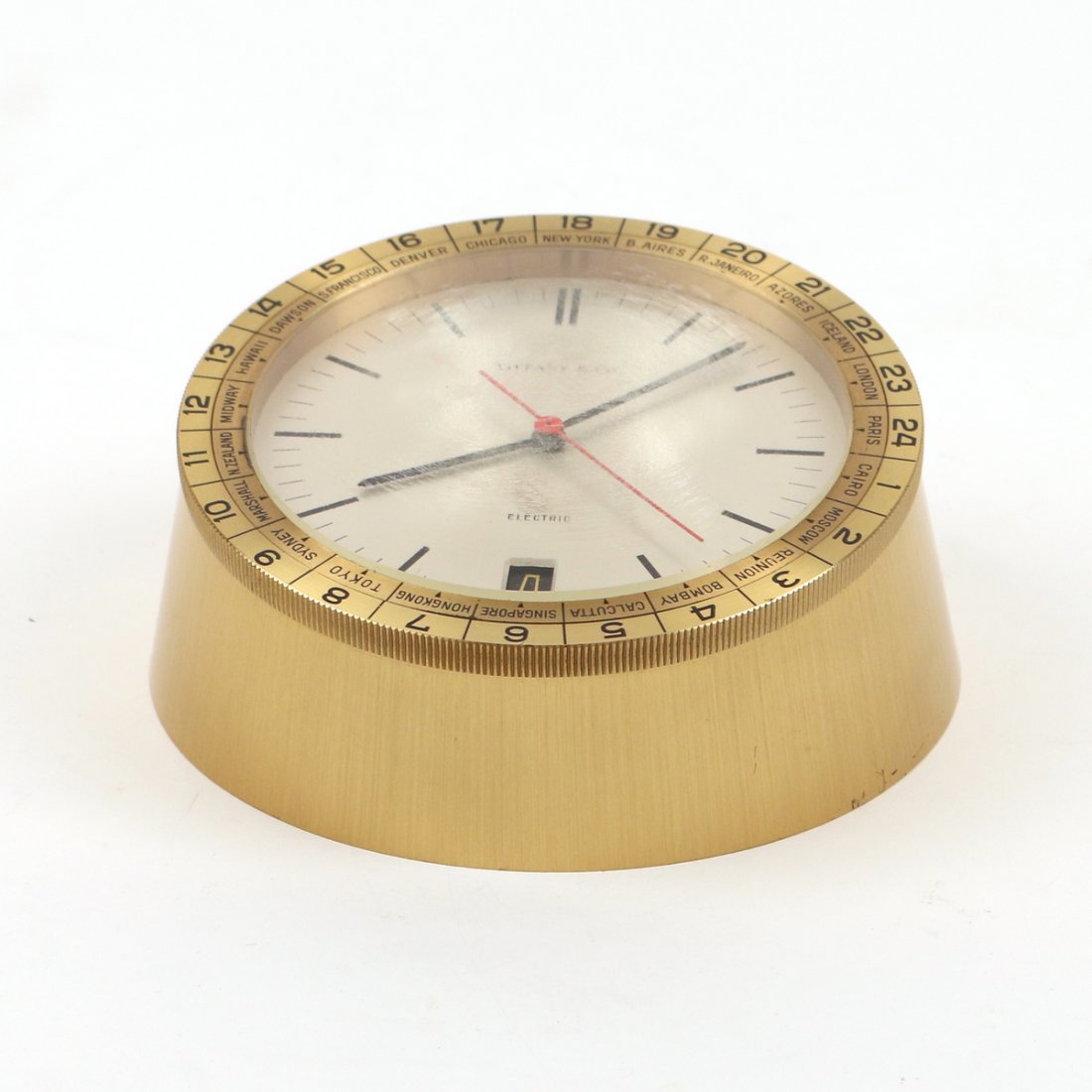 TIFFANY & Co BRASS DESK CLOCK (1 of 5)