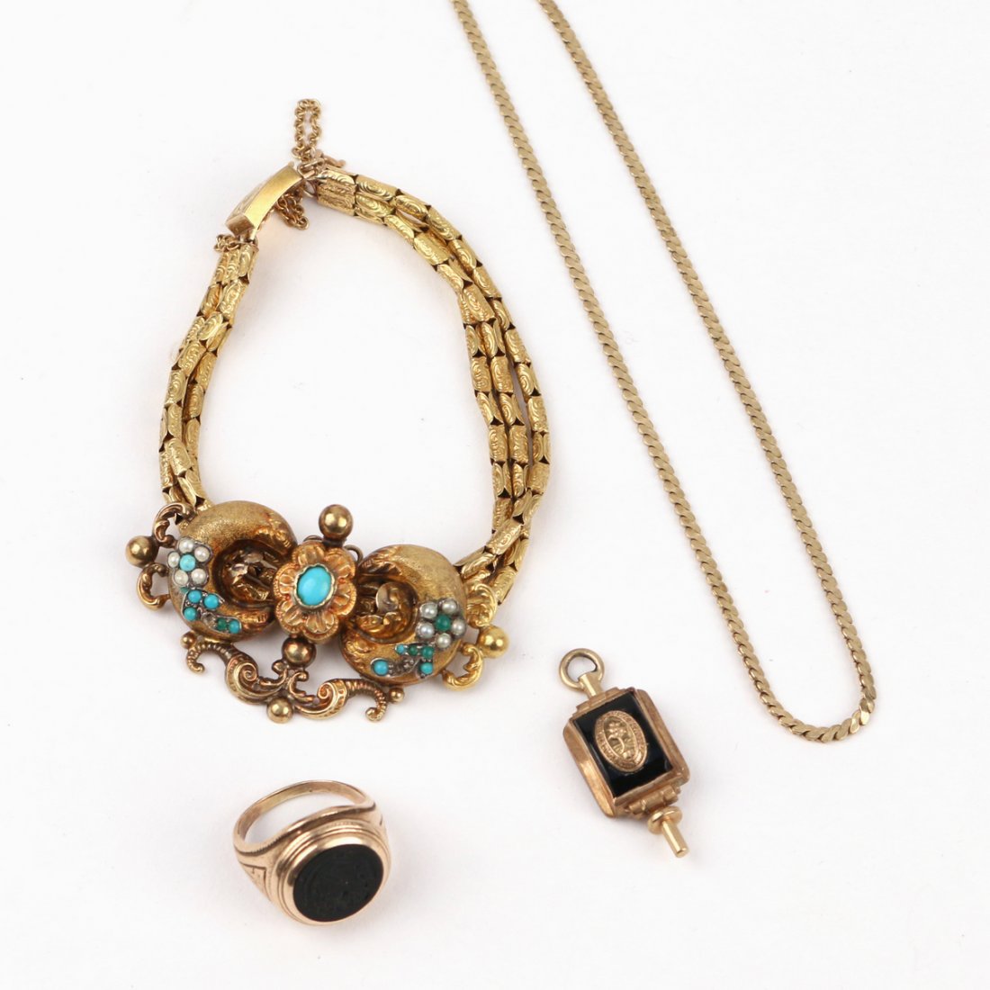 (4pc) MISC. 9k & 10k JEWELRY (1 of 2)