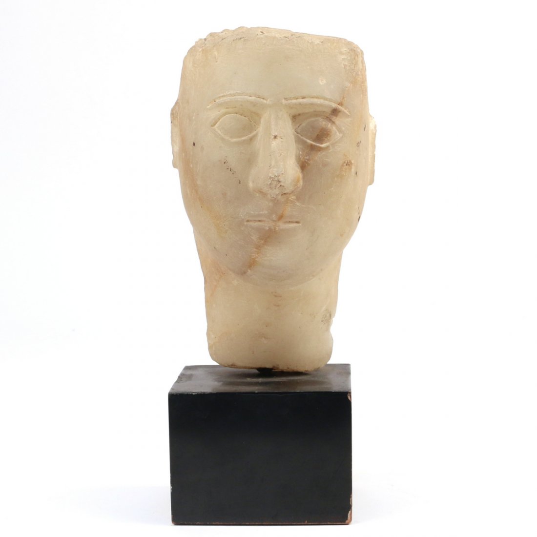 EGYPTIAN ALABASTER CARVING OF A HEAD (1 of 3)