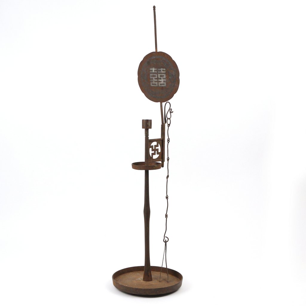 CHINESE IRON CANDLE HOLDER (1 of 4)
