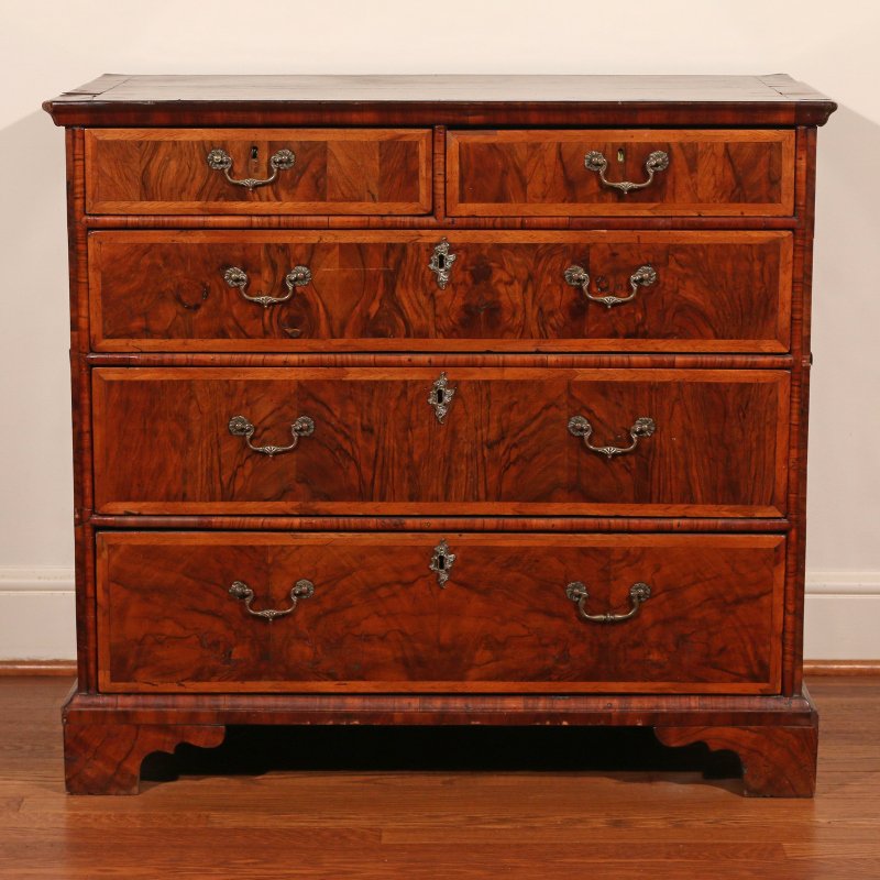 QUEEN ANNE INLAID ROSEWOOD CHEST (1 of 7)
