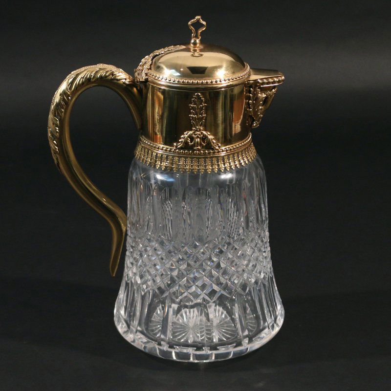 VERMEIL AND CUT CRYSTAL PITCHER (1 of 5)
