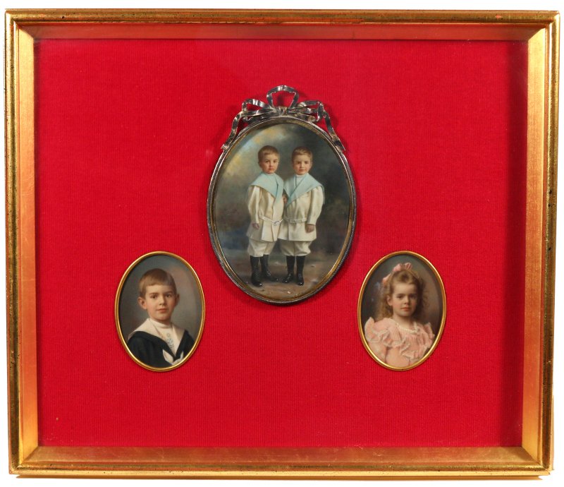 (3pc) MINIATURE PAINTINGS OF CHILDREN (1 of 6)