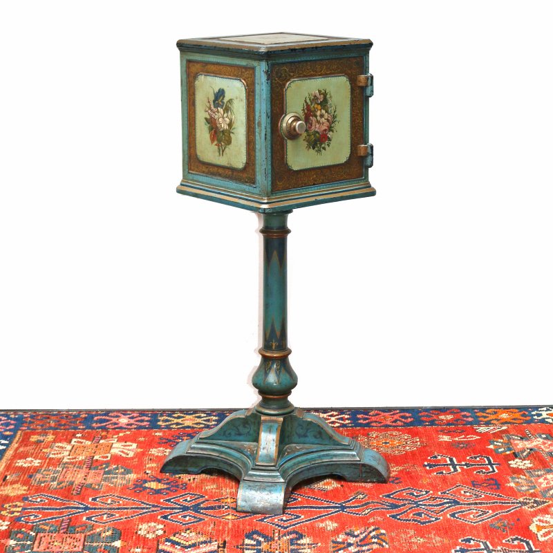 STENCILED VICTORIAN PEDESTAL SAFE (1 of 7)