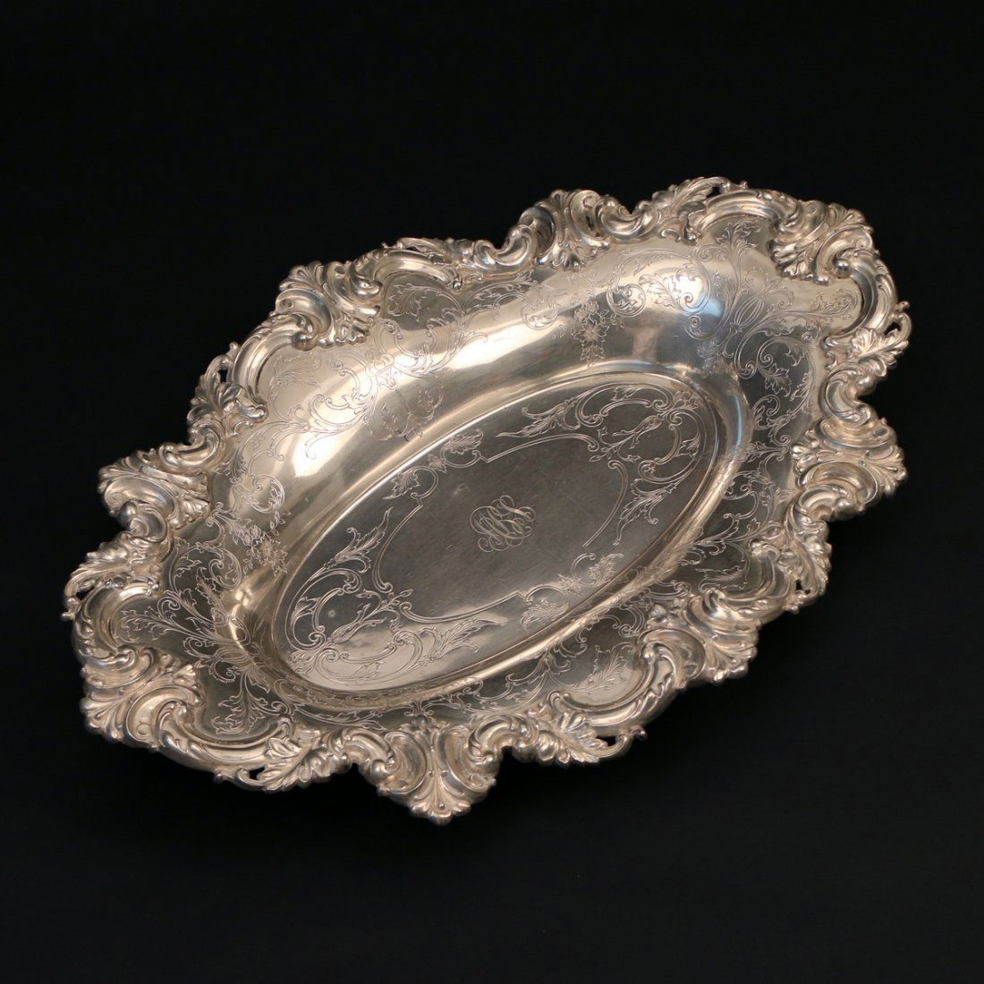 SHREVE & CO. STERLING SILVER BREAD TRAY (1 of 5)