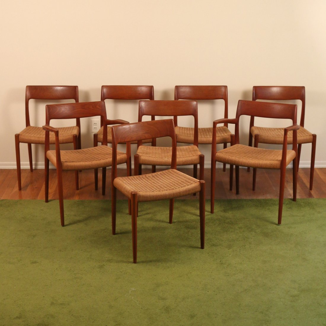 (8pc) SET OF J. L. MØLLER DINING CHAIRS (1 of 10)