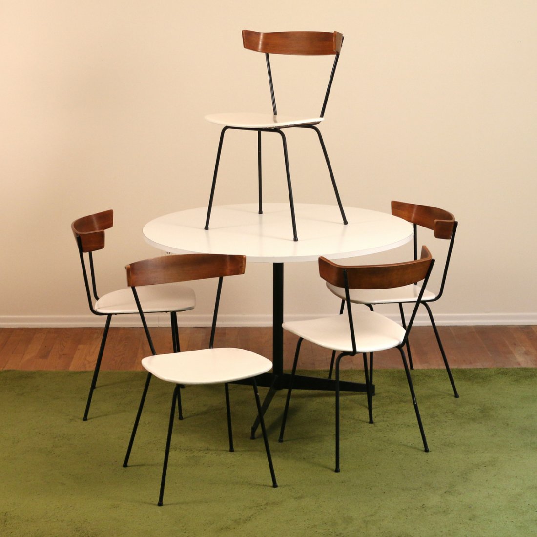 (6pc) MID CENTURY DINETTE TABLE & CHAIRS (1 of 6)