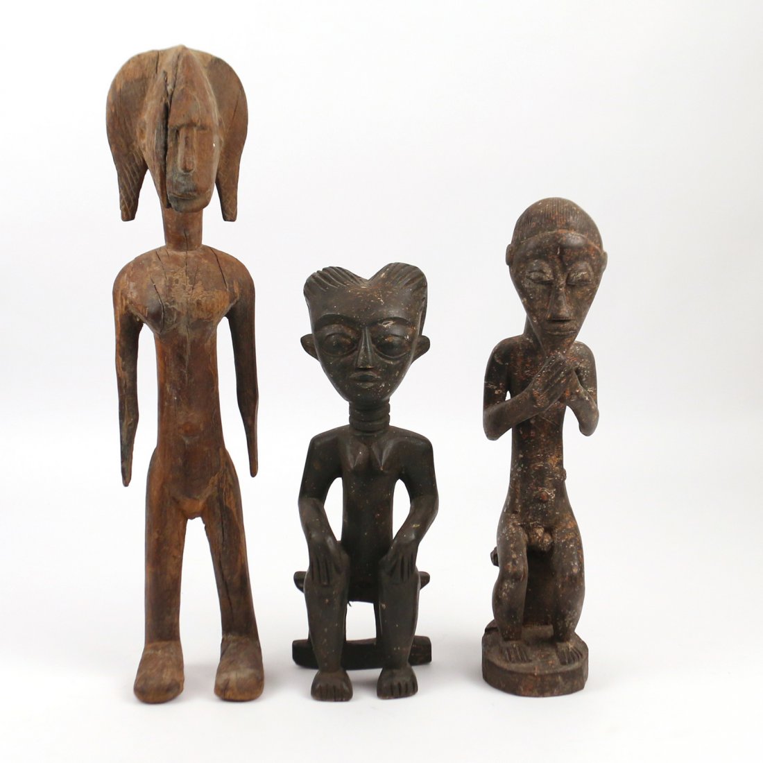 (3pc) AFRICAN ANTIQUE WOODEN SCULPTURE (1 of 8)