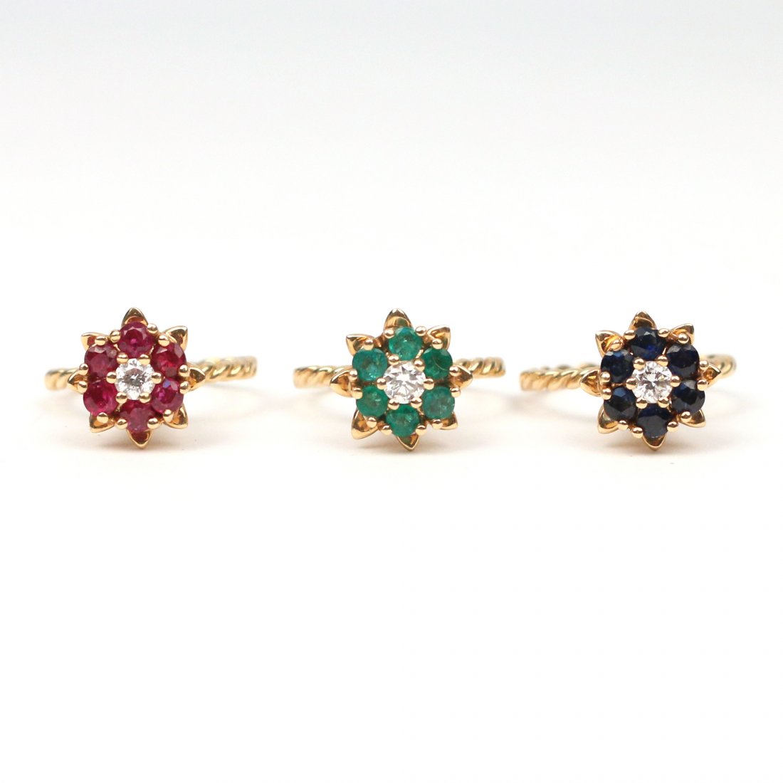 (3pc) FLOWER FORM RINGS (1 of 2)