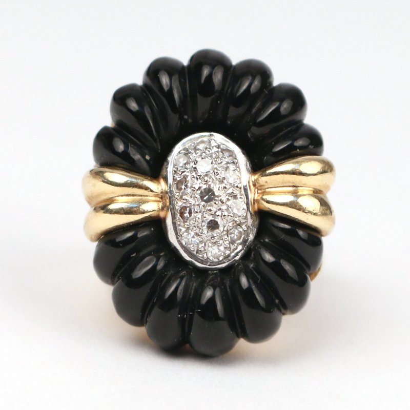 DIAMOND, GOLD, & ONYX RING (1 of 4)