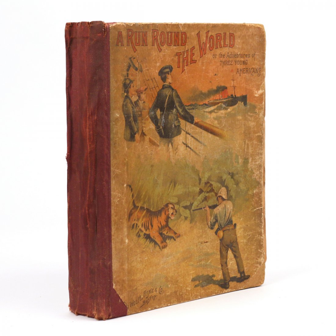 [CIVIL WAR AUTOGRAPHS] A RUN ROUND THE WORLD: OR THE ADVENTURES OF THREE YOUNG AMERICANS...illustrated with three hundred engravings, Boston, 1891, inscribed by General Joseph Sewall Smith to his nephew Frederick James Smith, signed and dated Ban