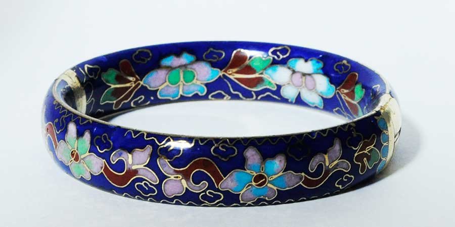 Vintage Cobalt Blue Cloisonne Bangle (1 of 1)
