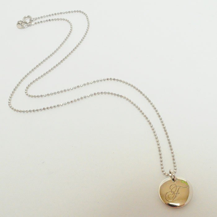 Tiffany & Co. "F" Round Initial Sterling Silver Pendant (1 of 3)