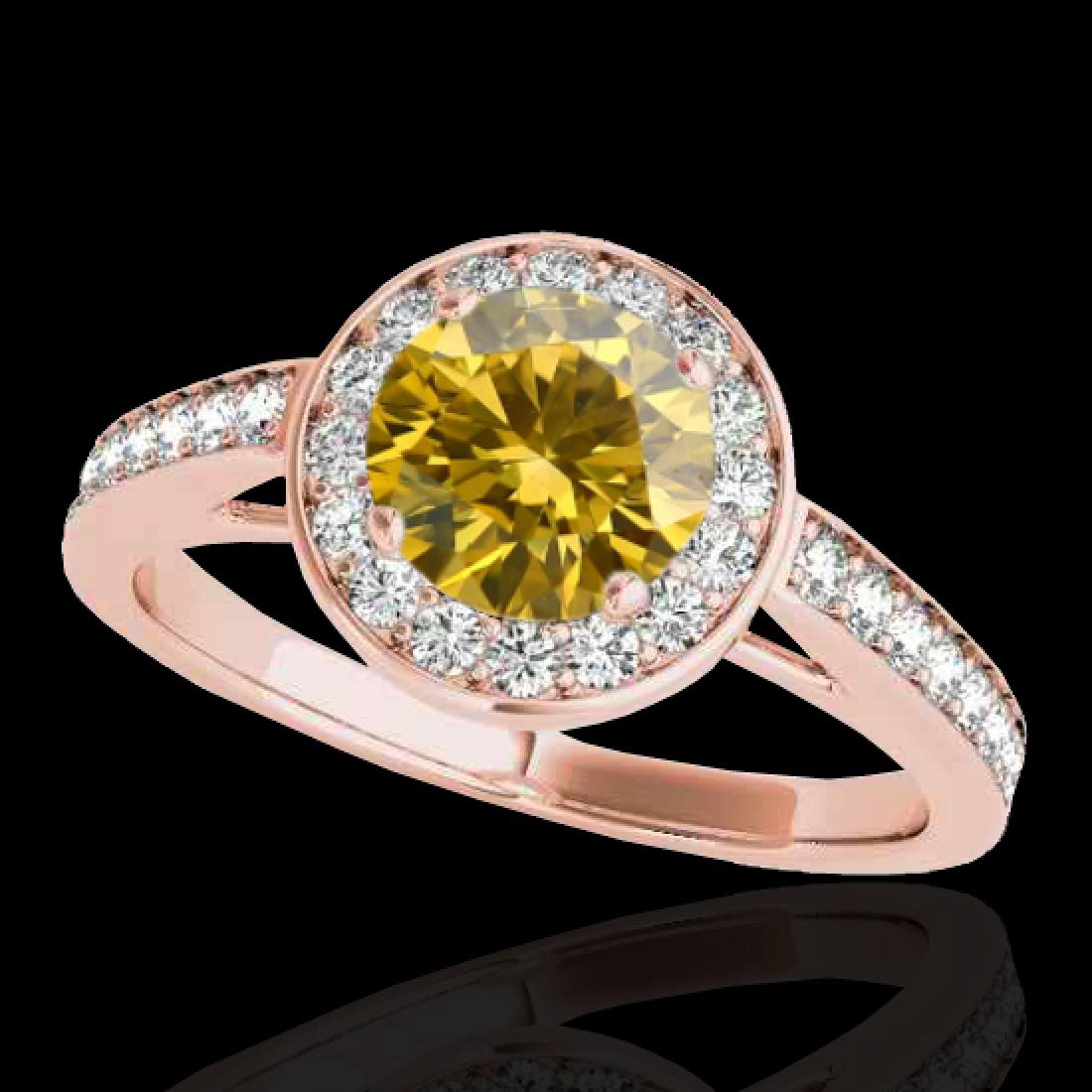 1.45 CTW Certified Si Fancy Intense Yellow Diamond: 33804-REF-169H3Z ---- 1.45 CTW Certified Si Fancy Intense Yellow Diamond Solitaire Halo Ring Gold Manufacturer's Suggested Retail Price: $8350.00 GEMMARI Designer Brand Luxury Jewelry, made in the USA