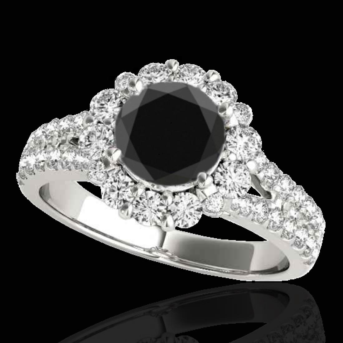 2.01 CTW Certified Vs Black Diamond Bridal Solitaire: 33934-REF-102K2W ---- 2.01 CTW Certified Vs Black Diamond Bridal Solitaire Halo Ring Gold Manufacturer's Suggested Retail Price: $5050.00 GEMMARI Designer Brand Luxury Jewelry, made in the USA GEMMARI