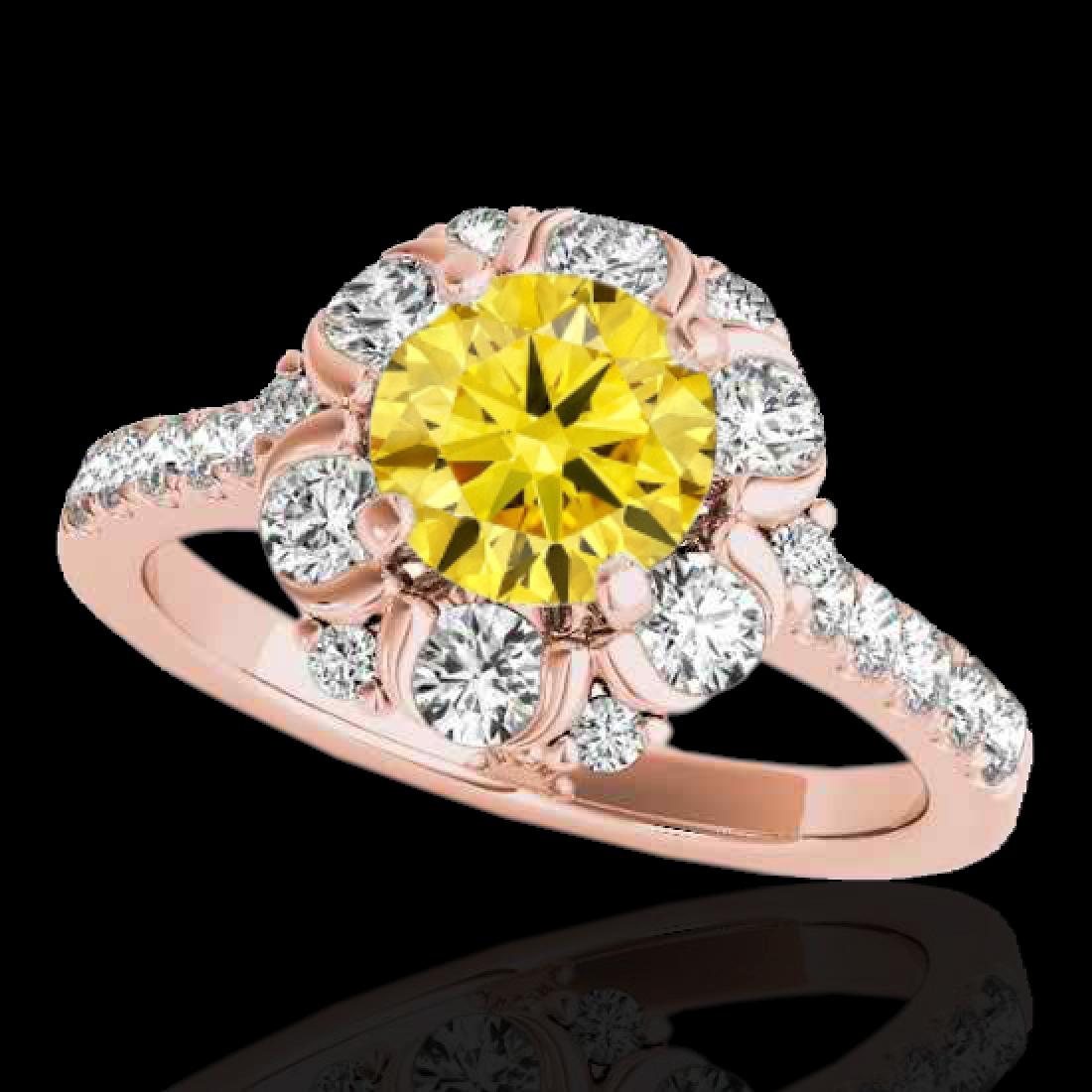 2.05 CTW Certified Si Fancy Intense Yellow Diamond: 33917-REF-209M3R ---- 2.05 CTW Certified Si Fancy Intense Yellow Diamond Solitaire Halo Ring Gold Manufacturer's Suggested Retail Price: $10350.00 GEMMARI Designer Brand Luxury Jewelry, made in the US