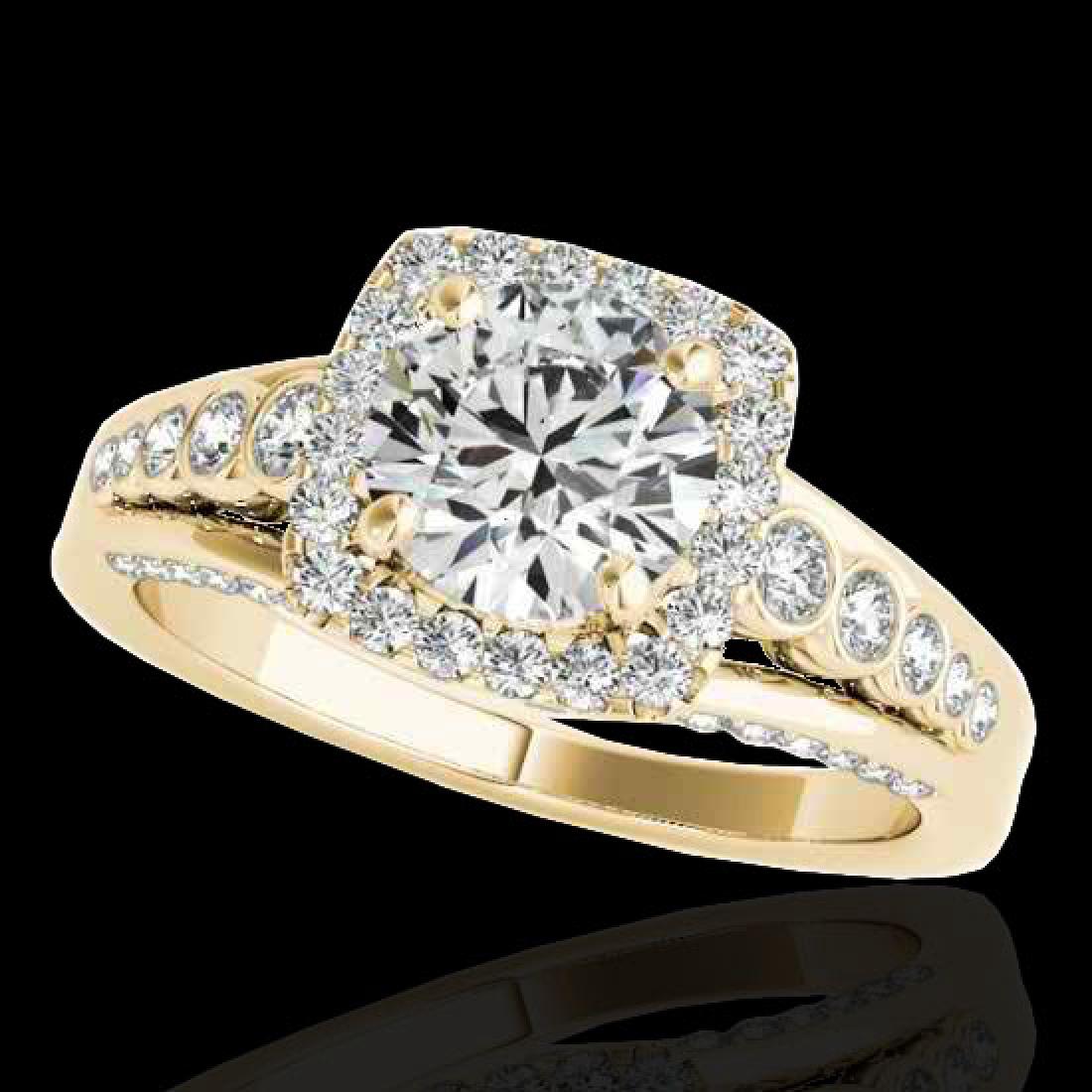 1.75 CTW G-Si Certified Diamond Bridal Solitaire Halo: 34312-REF-194F5X ---- 1.75 CTW G-Si Certified Diamond Bridal Solitaire Halo Ring Gold Manufacturer's Suggested Retail Price: $9650.00 GEMMARI Designer Brand Luxury Jewelry, made in the USA GEMMARI Ret
