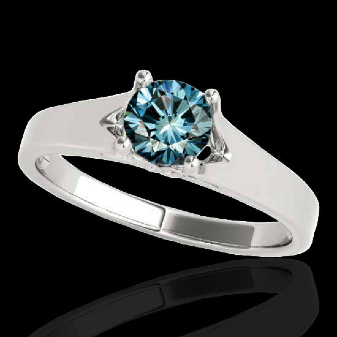 1 CTW Si Certified Fancy Blue Diamond Solitaire Bridal: 35160-REF-140X2H ---- 1 CTW Si Certified Fancy Blue Diamond Solitaire Bridal Ring Gold Manufacturer's Suggested Retail Price: $6950.00 GEMMARI Designer Brand Luxury Jewelry, made in the USA GEMMARI Re