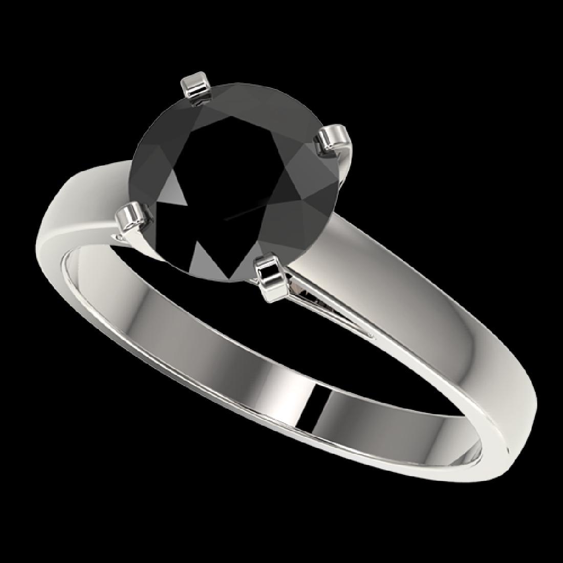 2.15 CTW Fancy Black VS Diamond Solitaire Engagement: 36555 - REF-57Y6X ---- 2.15 CTW Fancy Black VS Diamond Solitaire Engagement Ring Gold ---- Luxury Designer Brand Ring Appraised at $3,500 Certificate Number US36555 10k White gold, Ring Size is 7, Rin