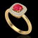 1.16 CTW Ruby & Micro Pave VS/SI Diamond Ring Double - 2