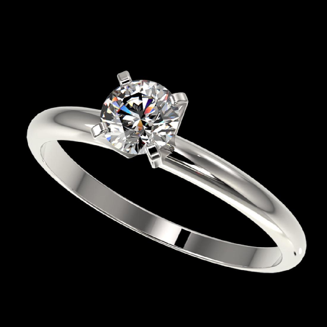 0.54 CTW Certified H-SI/I Quality Diamond Solitaire: 36372 - REF-54F2M ---- 0.54 CTW Certified H-SI/I Quality Diamond Solitaire Engagement Ring Gold ---- Luxury Designer Brand Ring Appraised at $3,000 Certificate Number US36372 10k White gold, Ring Size