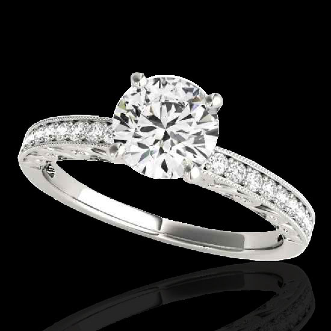 1.43 CTW H-SI/I Certified Diamond Solitaire Antique: 34612 - REF-180Y2X ---- 1.43 CTW H-SI/I Certified Diamond Solitaire Antique Ring Gold ---- Luxury Designer Brand Ring Appraised at $9,900 Certificate Number US34612 10k White gold, Ring Size is 7, Rin