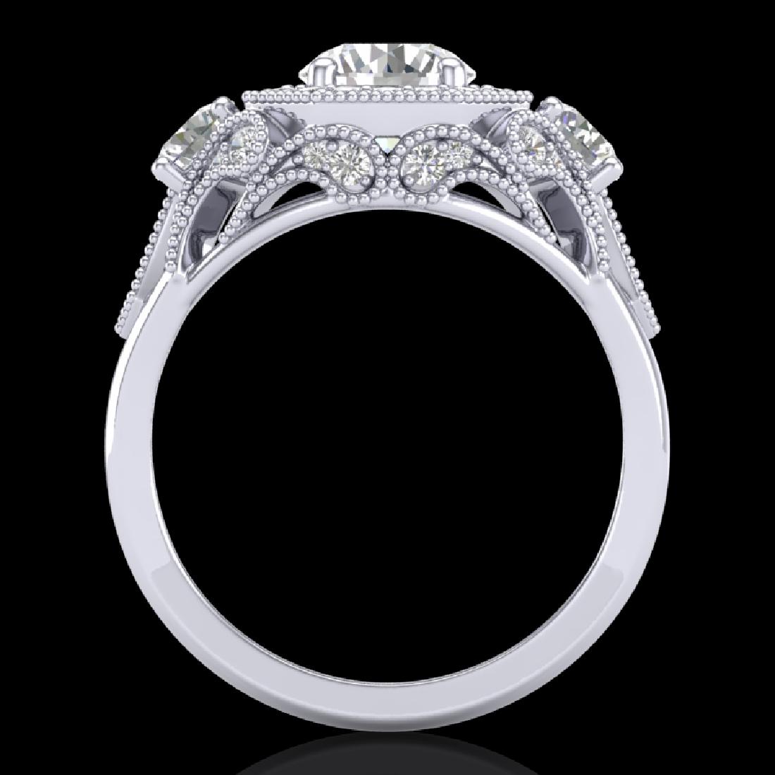 2.11 CTW VS/SI Diamond Solitaire Art Deco 3 Stone Ring: 37328 - REF-472F7M ---- 2.11 CTW VS/SI Diamond Solitaire Art Deco 3 Stone Ring 18K Gold ---- Luxury Designer Brand 3 stone ring Appraised at $28,600 Certificate Number US37328 18k White gold, 3 stone 