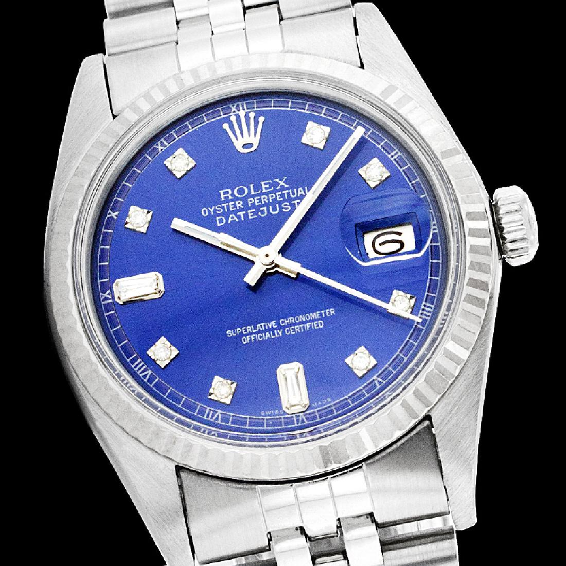 Rolex Men's Stainless Steel, QuickSet, Diamond Dial: REF-338Z2Y ---- Rolex Men's Stainless Steel, QuickSet, Diamond Dial with Fluted BezelThis watch is in Excellent Condition.Newly serviced & Polished to Factory specifications. Prepetual, Self-Winding m
